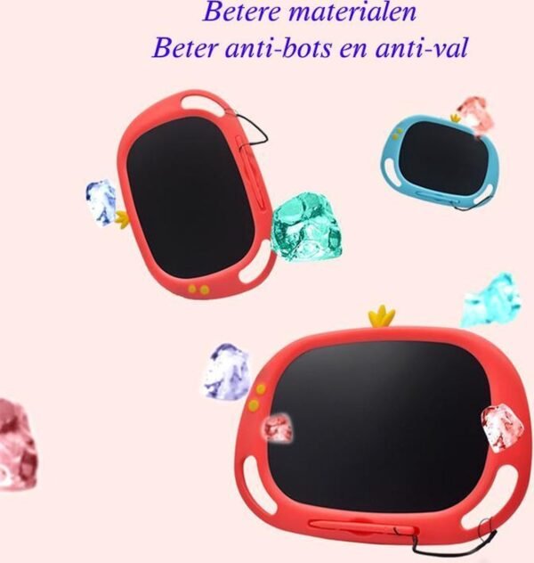 Blossombel 13" LCD Teken en schrijfscherm - tablet voor kinderen - speelgoed - cadeau voor kinderen - school- studie -koraal roos- extra stylus - extra pen en batterij