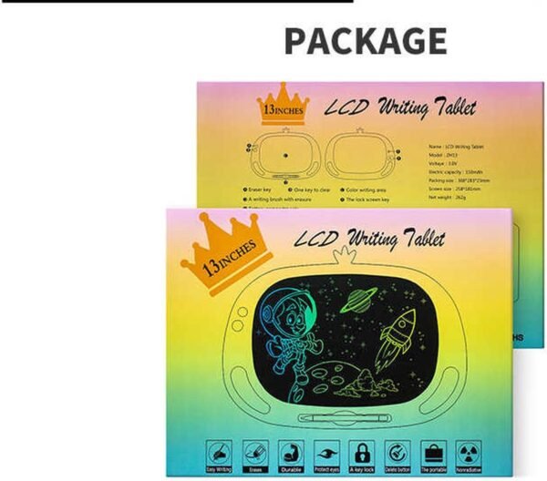 Blossombel 13" LCD Teken en schrijfscherm - tablet voor kinderen - speelgoed - cadeau voor kinderen - school- studie -koraal roos- extra stylus - extra pen en batterij