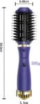 Blossombel - 3 - Magic Warme luchtborstel - zwart-Ovale-Haardroger(6cm diameter)-( 1200W) Voluminiserende borstel,Tweedeling -zwart/silver plus styling kammetje ,haarband,4 haarspelden en opbergtasje cadeau voor haar.