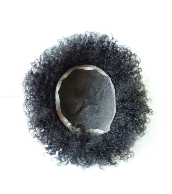 Blossombel - Afrowig- Pruik- Voor mannen-6 (15cm ) replaceable toupee Indianse Remy echt haar 8X10
