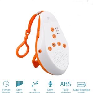 Blossombel Baby Husher – White Noise Slaaptrainer met Muziek & Geluid, Draadloos & USB-oplaadbaar