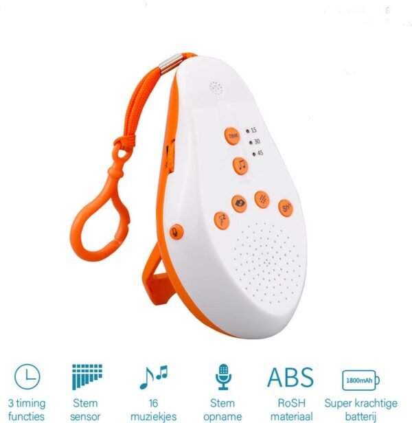 Blossombel Baby Husher – White Noise Slaaptrainer met Muziek & Geluid, Draadloos & USB-oplaadbaar
