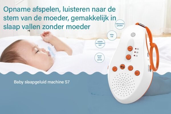 Blossombel Baby Husher – White Noise Slaaptrainer met Muziek & Geluid, Draadloos & USB-oplaadbaar
