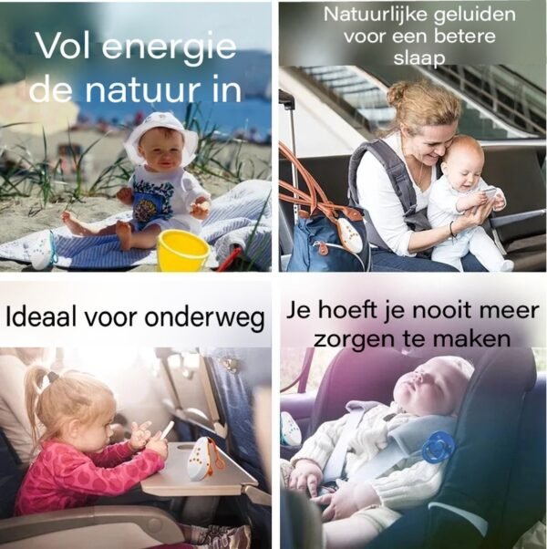 Blossombel Baby Husher – White Noise Slaaptrainer met Muziek & Geluid, Draadloos & USB-oplaadbaar