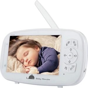 Blossombel Baby Monitor Pro – Babyfoon met Camera, 5" HD Scherm, Nachtvisie & Terugspreekfunctie