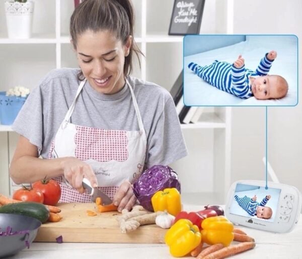 Blossombel Baby Monitor Pro – Babyfoon met Camera, 5" HD Scherm, Nachtvisie & Terugspreekfunctie