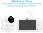 Blossombel Baby Monitor Pro – Babyfoon met Camera, 5" HD Scherm, Nachtvisie & Terugspreekfunctie