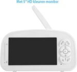 Blossombel Baby Monitor Pro – Babyfoon met Camera, 5" HD Scherm, Nachtvisie & Terugspreekfunctie