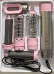 Blossombel Brush Kit - 5 in 1 Haar Droger - Air Brush Styler- 5 in 1 Hair Dryer – De Ultieme Multifunctionele Haar Styler- Rose/Grijs
