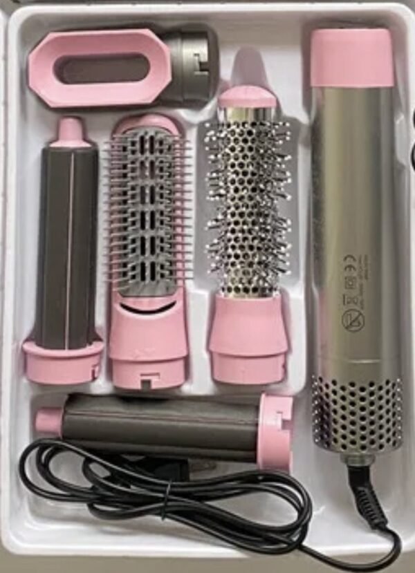 Blossombel Brush Kit - 5 in 1 Haar Droger - Air Brush Styler- 5 in 1 Hair Dryer – De Ultieme Multifunctionele Haar Styler- Rose/Grijs
