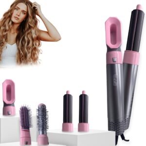 Blossombel Brush Kit - 5 in 1 Haar Droger - Air Brush Styler- 5 in 1 Hair Dryer – De Ultieme Multifunctionele Haar Styler- Rose/Grijs