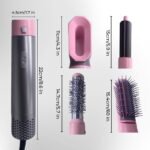 Blossombel Brush Kit - 5 in 1 Haar Droger - Air Brush Styler- 5 in 1 Hair Dryer – De Ultieme Multifunctionele Haar Styler- Rose/Grijs