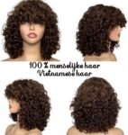 Blossombel Vietnamese water wave human hair wig - pruik- bron kleur - colour 4