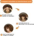 Blossombel Vietnamese waterwave human hair pruik, bruin met karamel highlights - 99J 12A - fringes 12"