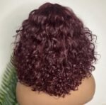 Blossombel Vietnamese water wave human hair wig - pruik burgundy 12A - fringes 12"