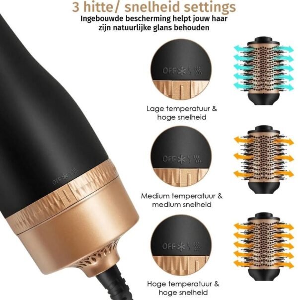 Blossombel Warme luchtborstel - Ionisch - 4 in 1 - 1200W + stylingkam