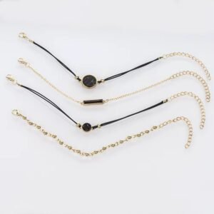 Bohemian Black Rope Chains Armbandenset (1)