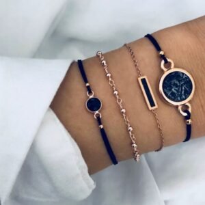 Bohemian Black Rope Chains Armbandenset – Zomer & Festival Accessoire met Boho Flair