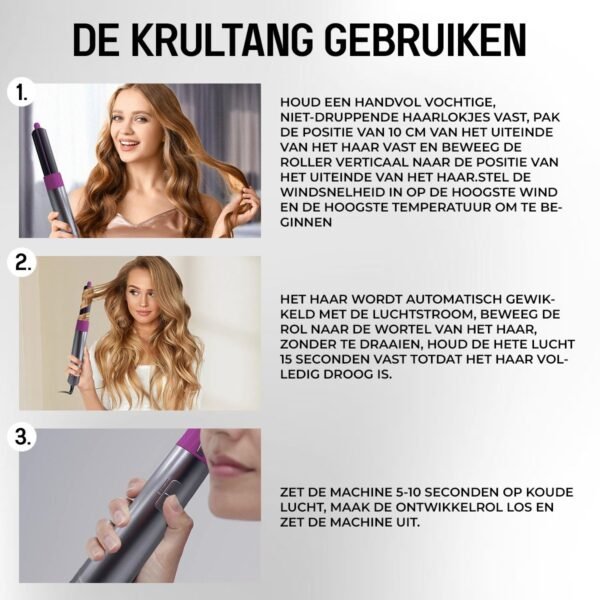 Blossombel Brush Kit - 5 in 1 Haar Droger - Air Brush Styler- 5 in 1 Hair Dryer – De Ultieme Multifunctionele Haar Styler