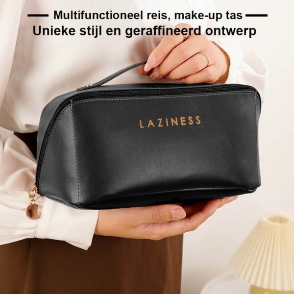 Blossombel Cosmetica tas - Ruime inhoud - multifunctionele make-up tas - make-up organizer - duurzaam PU leer - Zwart