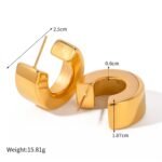 Luxe 18K Vergulde Grove Hoepel Oorbellen – Oversized & Lichtgewich