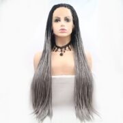 Ombre gevlochten lace front wig (1)