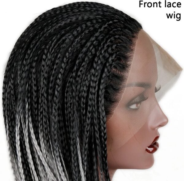 Blossombel Ombre gevlochten lace front wig - pruiken - zwart/grijs - 76 cm
