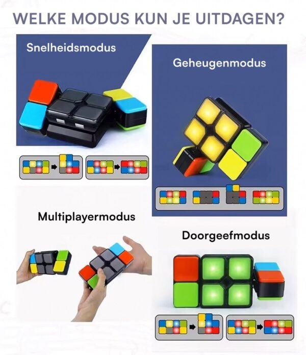 Twisty cube puzzle - kleurencombinatie puzzel, educatief kinderspeelgoed- met Schroevendraaier en 2 batterijen- cadeau voor kinderen vanaf 8 jaar- speelgoed