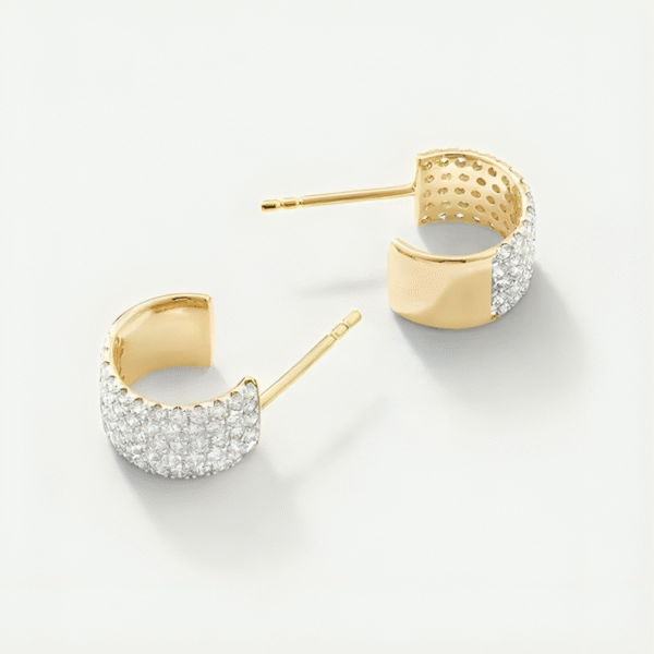 18K Vergulde Sterling Zilveren Oorbellen – Bruiloft Studs met Zirkonia voor de Moderne Bruid