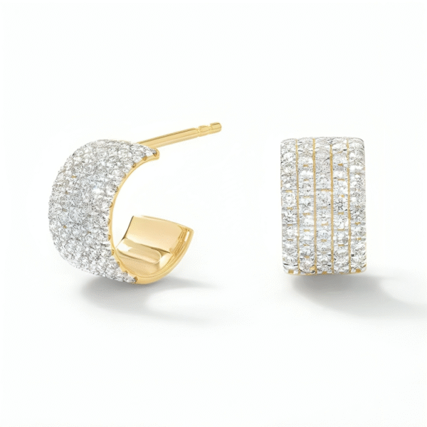 18K Vergulde Sterling Zilveren Oorbellen – Bruiloft Studs met Zirkonia voor de Moderne Bruid