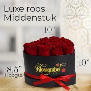 hartvormige doos met 16 houdbare rode rozen (10)
