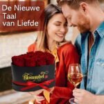 Blossombel - hartvormige doos met 16 houdbare rode rozen voor vrouwen en meiden